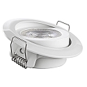 HEITRONIC LED Recessed spot DL7202, �82mm, 110�, 5W, 3000K, 380lm, IP20, swiveling, white