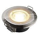HEITRONIC Spot DL7202 stijf IP44, nikkel dimbaar
