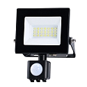 floodlight BOLTON 2.0 with sensor, with open cable, switchable IP44, powder coated, black 