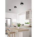 Helestra LED Ceiling luminaire KARI LED, square, IP30, nickel matt