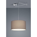 Pendant luminaire CERTO 2, E27, IP20, chrome / mocca