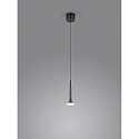 pendant luminaire FLUTE 1 flame IP20, satined, black chrome dimmable
