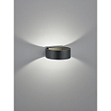 wall luminaire FOSCA up / down, half round, indirect, switchable IP20, black matt 