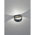 Helestra wall luminaire FOSCA up / down, half round, indirect, switchable IP20, black matt 