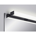 Helestra mirror luminaire LADO-S  60 short, switchable, slim, with diffuser IP44, black matt, white 