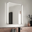 Helestra mirror luminaire LADO-S 120 large, switchable, slim, with diffuser IP44, chrome, white 