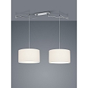 Pendant luminaire CERTO 2, 2 flames, E27, IP20, chrome / white