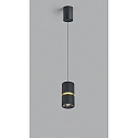 Helestra pendant luminaire ROK 1 flame, adjustable, direct / indirect, focusable IP20, gold matt, black matt dimmable