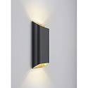 Helestra wall luminaire TOCO square, direct / indirect IP54, black matt dimmable