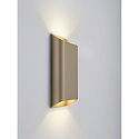 Helestra wall luminaire TOCO square, direct / indirect IP54, coffee brown dimmable