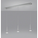 LED Pendant luminaire FLUTE LED, Balken, 3 flames, IP20, chrome