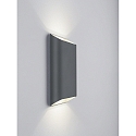 Helestra outdoor wall luminaire TOCO44 square, direct / indirect IP54, graphite dimmable