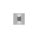 Helestra outdoor wall luminaire TOCO44 square, direct / indirect IP54, graphite dimmable