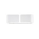 Wall luminaire CLIP AP2 SMALL ARGENTO, 2 flames, E27, white