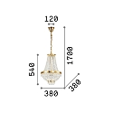 Chandelier CAESAR SP6, 6 flames, G9, 40W, chrome