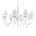 Kroonluchter BLANCHE SP8 8-vlams E14 IP20, wit 