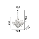 Ideal Lux Chandelier FLORIAN SP12, 12 flames, E14, gold