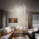 Ideal Lux Pendant luminaire EVASIONE SP8, 8 flames, G9, 40W, chromee