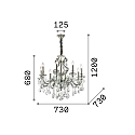 Kroonluchter GIOCONDA SP8 8-vlams E14 IP20