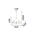 Ideal Lux Kroonluchter CORTE SP5 5-vlams E14 IP20, roest 