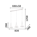 Ideal Lux Pendelarmatuur COCKTAIL SB3 SMALL 3-vlams E14 IP20, wit