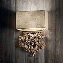 Ideal Lux Wall luminaire PETER AP2, 2 flames, E14, wood/linen