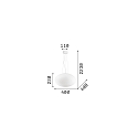 Ideal Lux Pendelarmatuur CANDY SP1 D40 E27 IP20, wit