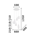 Ideal Lux Pendelarmatuur SOFT SP6 6-vlams E14 IP20, wit dimbaar