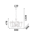 Ideal Lux Kroonluchter BON BON 6-vlams E14 IP20, wit