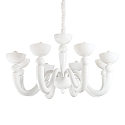 Pendant luminaire BON BON, 8 flames, E14, white / opal shade
