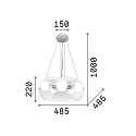 Ideal Lux Pendant luminaire AUDI-10 SP5, 5 flames, E27, 60W, smoked glass