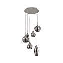 Pendant luminaire SOFT SP6, 6 flames, G9, 40W, smoked glass