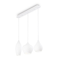 Pendelarmatuur SOFT SP3 3-vlams E14 IP20, wit dimbaar