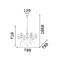 Ideal Lux Kroonluchter BLANCHE SP6 6-vlams E14 IP20, zwart