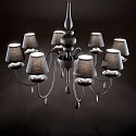 Ideal Lux Chandelier BLANCHE SP8, 8 flames, E14, black