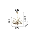 Ideal Lux Kroonluchter CHALET SP6 6-vlams E14 IP20, beige