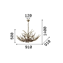 Ideal Lux Kroonluchter CHALET SP8 8-vlams E14 IP20, beige