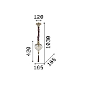 Ideal Lux Pendelarmatuur HAREM SP1 1-vlams E27 IP20, antiek messing