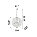 Ideal Lux Pendelarmatuur LUXOR SP12 12-vlams G9 IP20, chroom