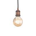 Pendelarmatuur FRIDA E27 IP20, antiek koper, zwart