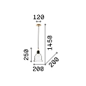 Ideal Lux Pendelarmatuur GRETEL SP1 1-vlams E27 IP20, zwart