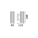 Outdoor wall luminaire BASE, IP44, Up/Down, 2x GU10 max. 28W, height 18cm