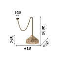 Ideal Lux Pendelarmatuur CANAPA E27 IP20, hennep