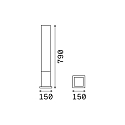 Ideal Lux Outdoor floor luminaire EDO OUTDOOR SQUARE, IP44, height 79cm, GX53 max. 15W, anthracite