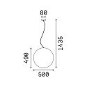 Ideal Lux Pendelarmatuur voor buiten SOLE � 50CM baalvormig E27 IP44, opaalwit dimbaar