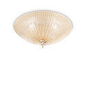 Plafondarmatuur SHELL 4-vlams E27 IP20, barnsteen, messing
