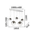 Ideal Lux Pendelarmatuur MAPA 5-vlams E27 IP20, chroom, helder