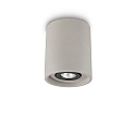 Plafondarmatuur OAK ROUND draaibaar GU10 IP20, grijs, overschilderbaar