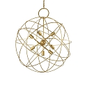 Pendelarmatuur KONSE 7-vlams E27 IP20, goud, gesatineerd
