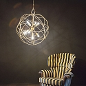 Ideal Lux Pendelarmatuur KONSE 7-vlams E27 IP20, goud, gesatineerd
